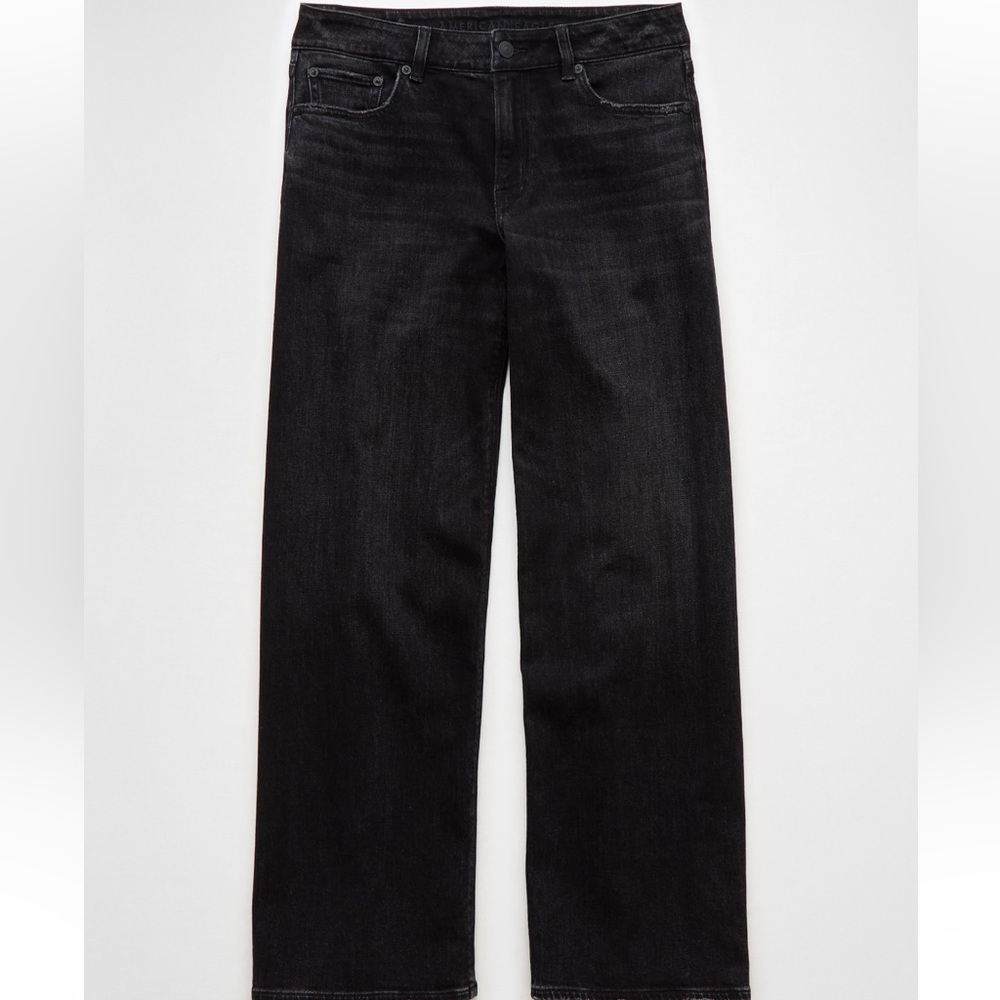 American Eagle Outfitters Black Dreamy Drape Baggy Jeans